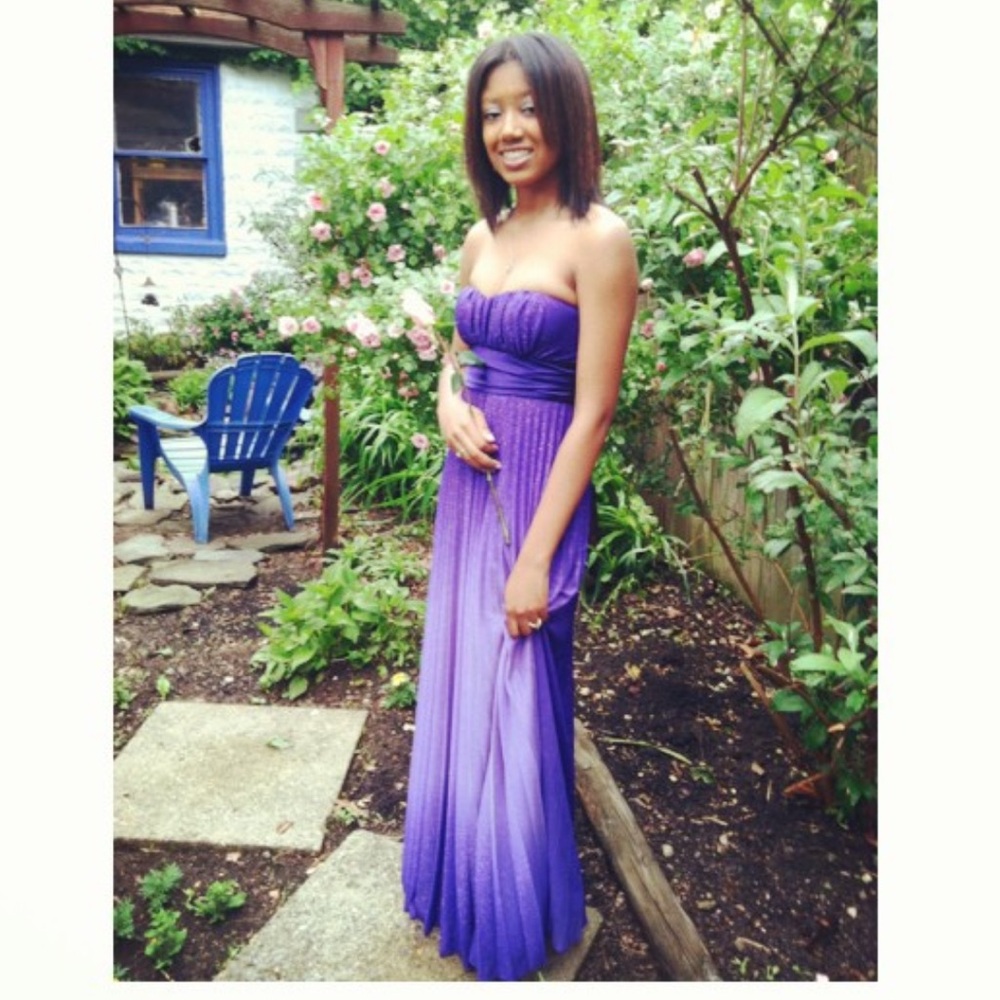 Speechless Ombré Purple Strapless Dress
